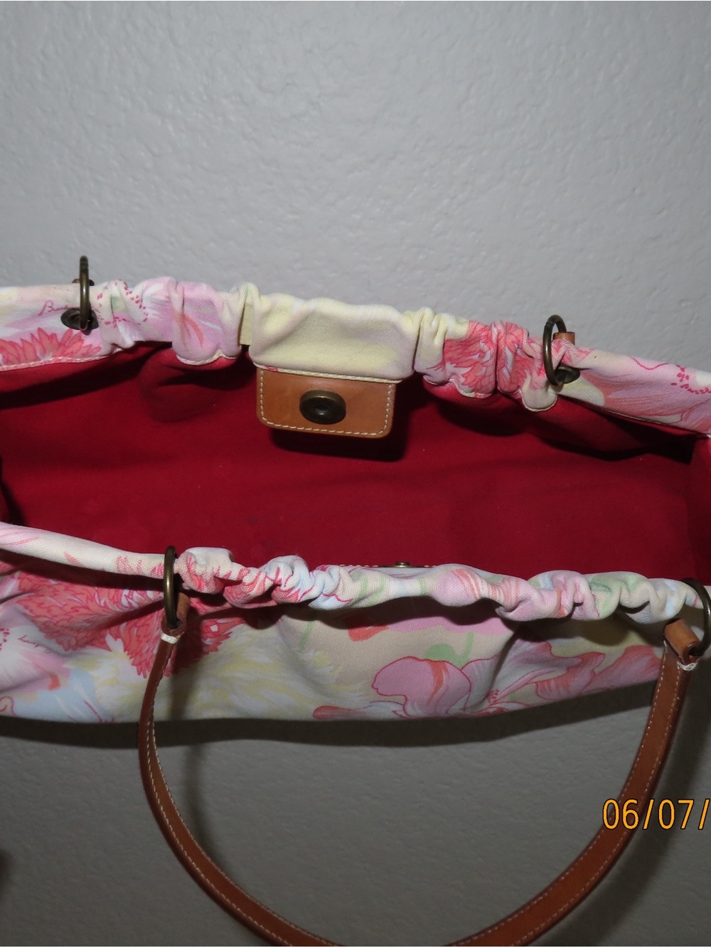 Burberry Pink, Cream & Green Floral Shoulder Bag - Picture 4 of 7